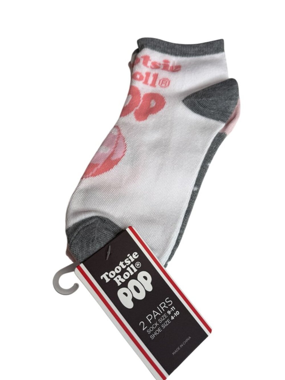 Tootsie Roll Pop 2 Pair Low Cut Ankle Socks Womens 4-10 Candy NWT